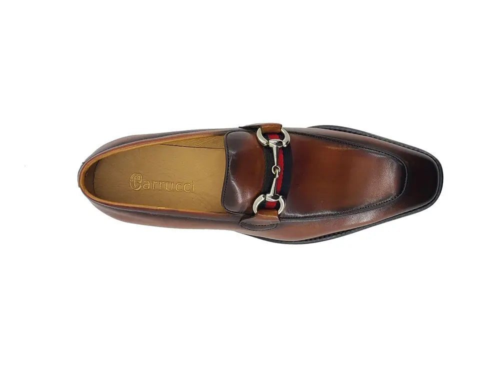 Carrucci Burnished Calfskin Loafer - Luxury Slip-On Shoe