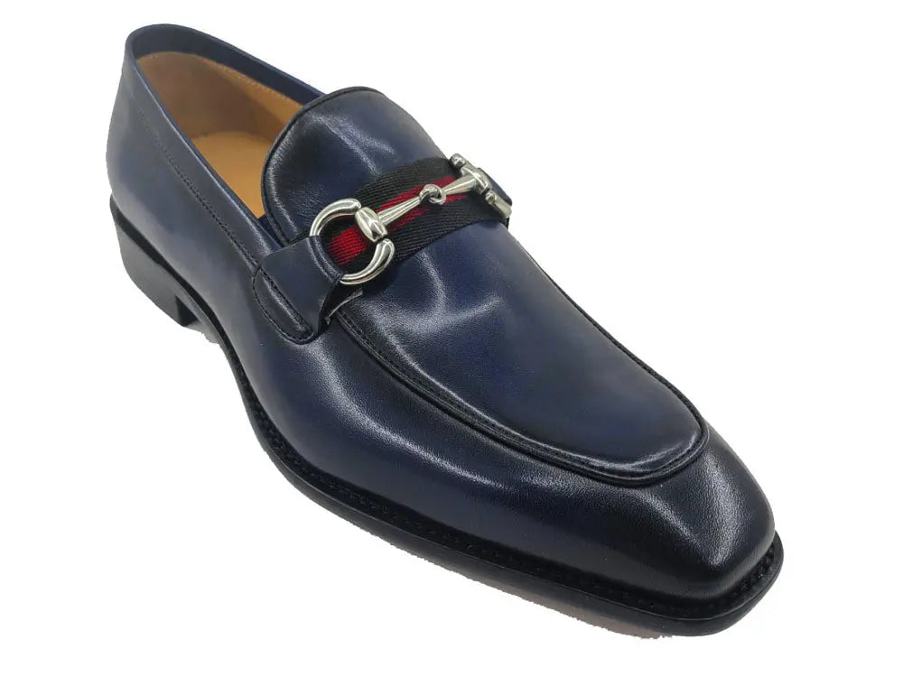 Carrucci Burnished Calfskin Loafer - Luxury Slip-On Shoe