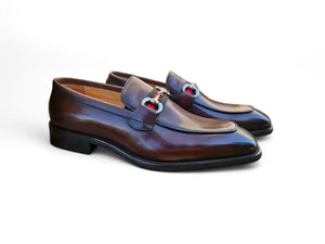 Carrucci Burnished Calfskin Loafer - Luxury Slip-On Shoe