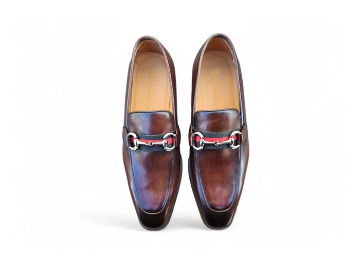 Carrucci Burnished Calfskin Loafer - Luxury Slip-On Shoe