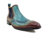 Carrucci Burnished Calfskin Wingtip Boot - Luxury Brown Leather