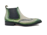 Carrucci Burnished Calfskin Wingtip Boot - Luxury Brown Leather