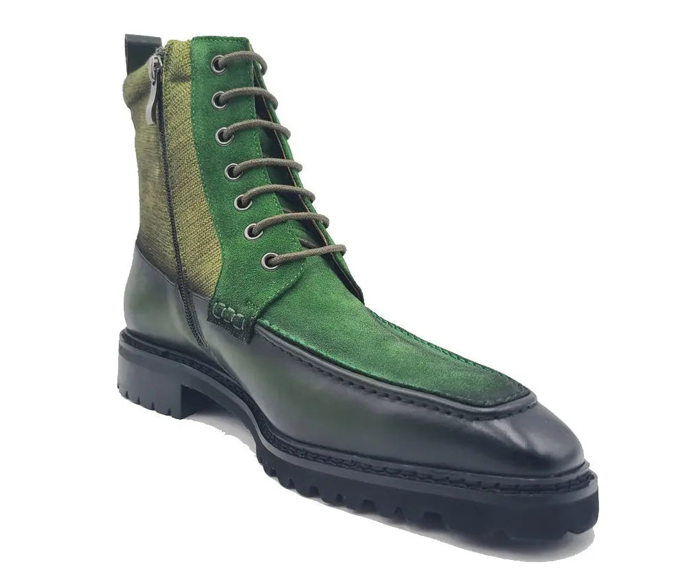 Burnished Calfskin & Suede Slip-On Boot - Image 15