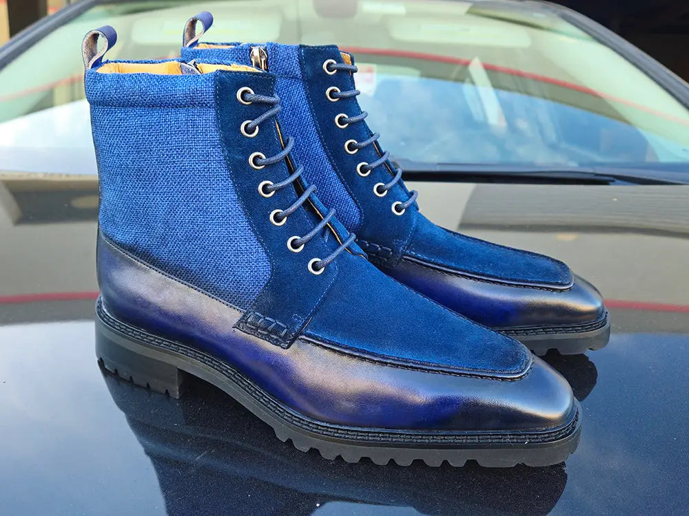 Burnished Calfskin & Suede Slip-On Boot - Image 18