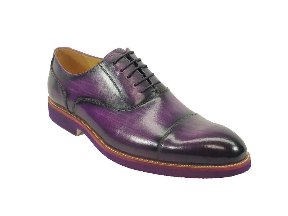Carrucci Burnished Leather Cap Toe Oxford Shoes