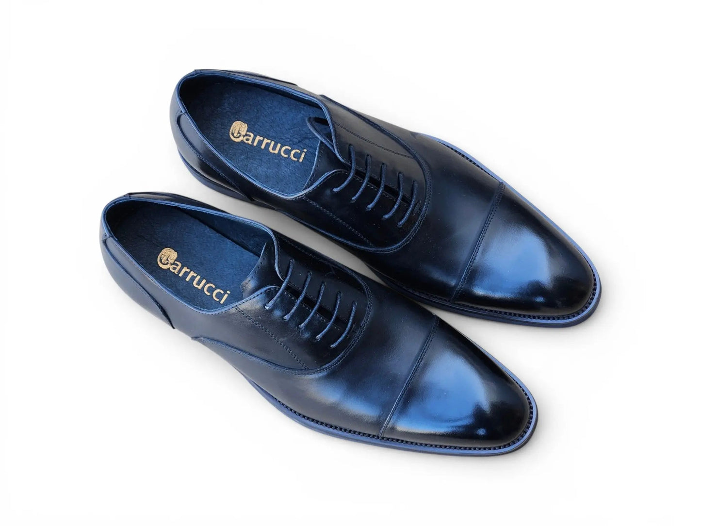 Carrucci Burnished Leather Cap Toe Oxford Shoes