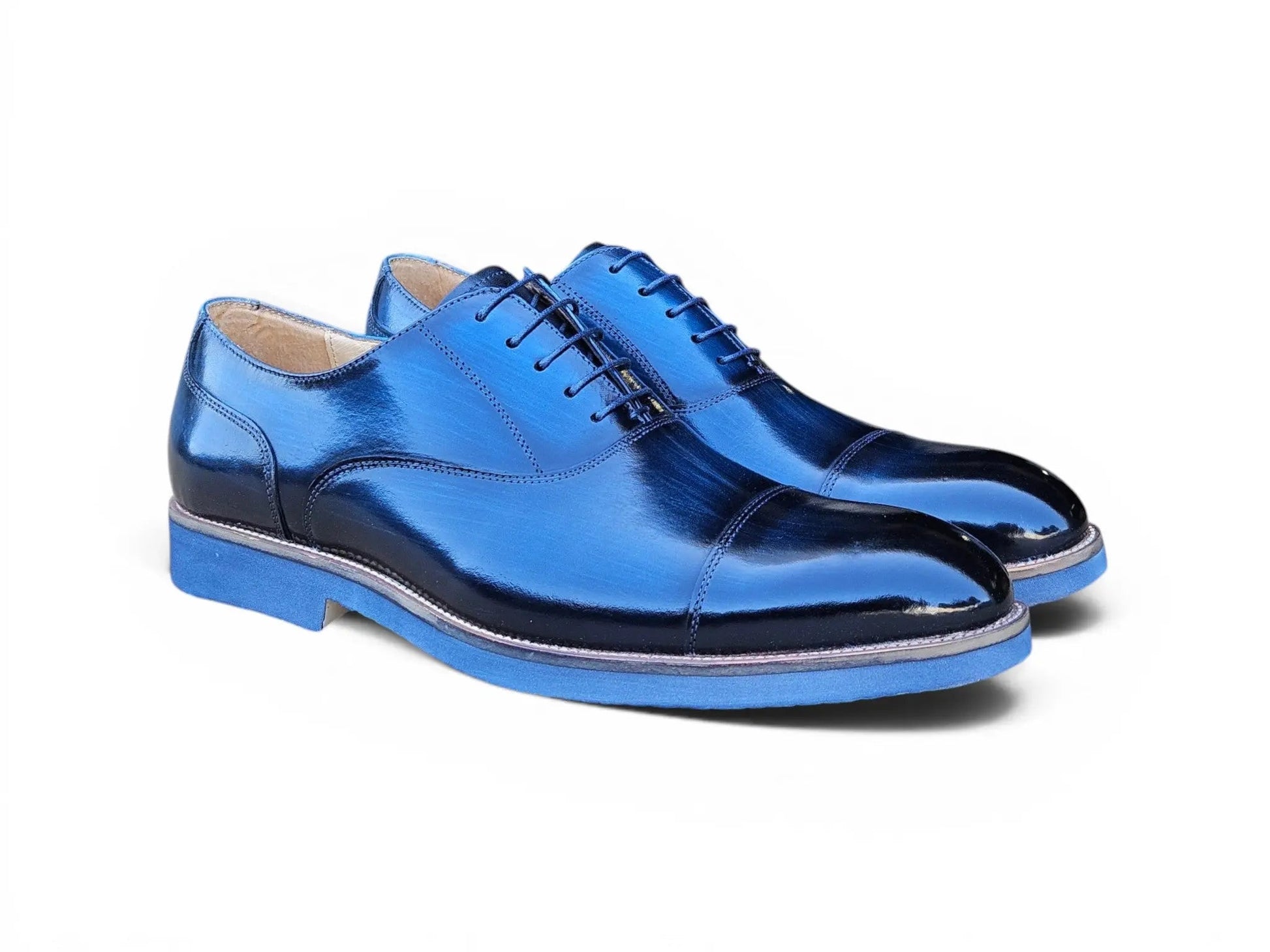 Carrucci Burnished Leather Cap Toe Oxford Shoes