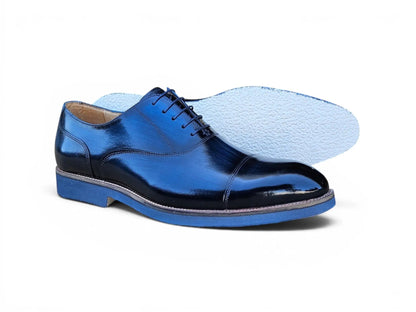 Carrucci Burnished Leather Cap Toe Oxford Shoes