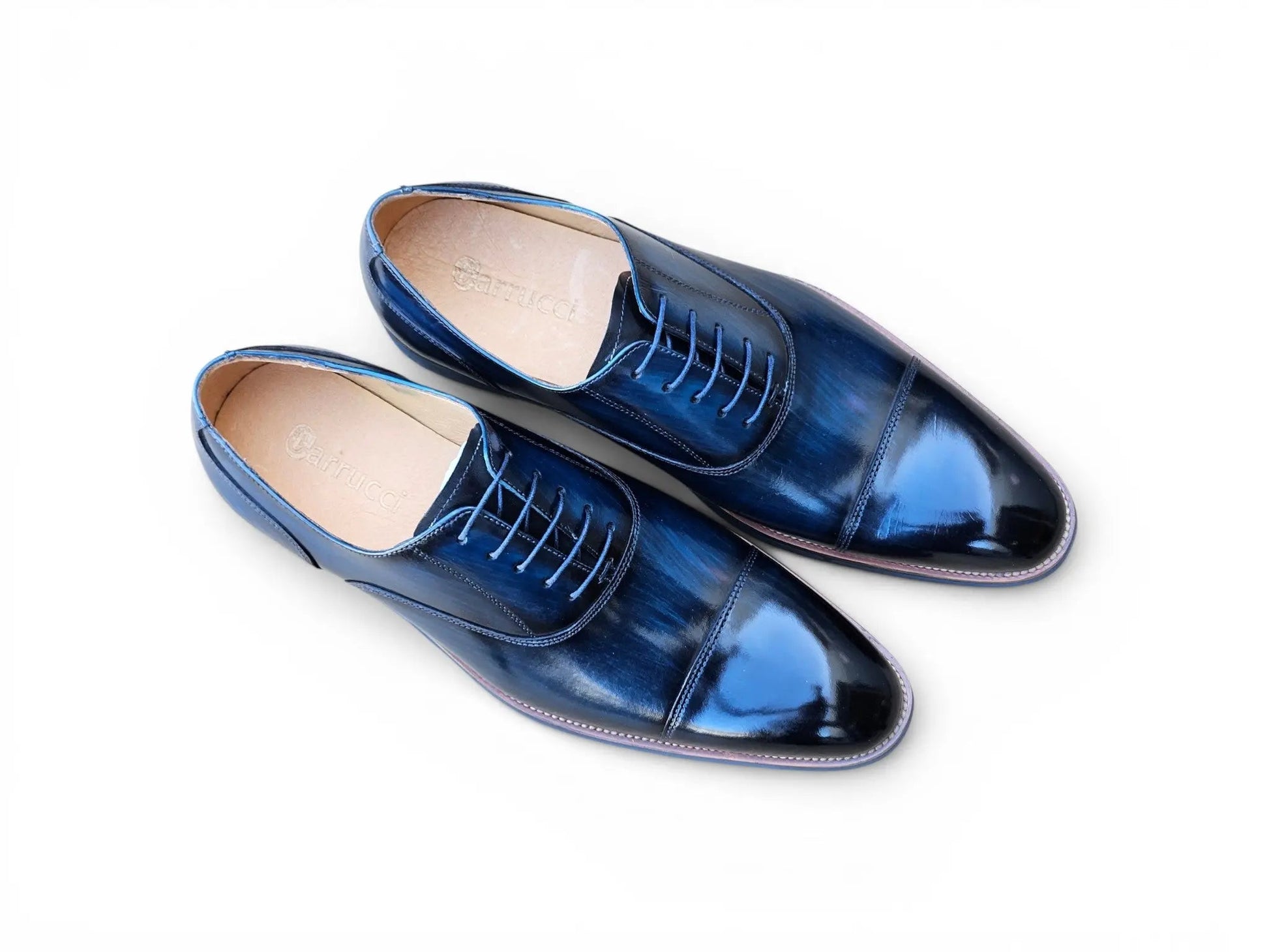 Carrucci Burnished Leather Cap Toe Oxford Shoes