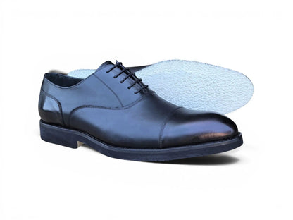 Carrucci Burnished Leather Cap Toe Oxford Shoes