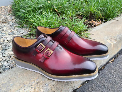 Burnished Double Monk Whole Cut Shoe - Image 10