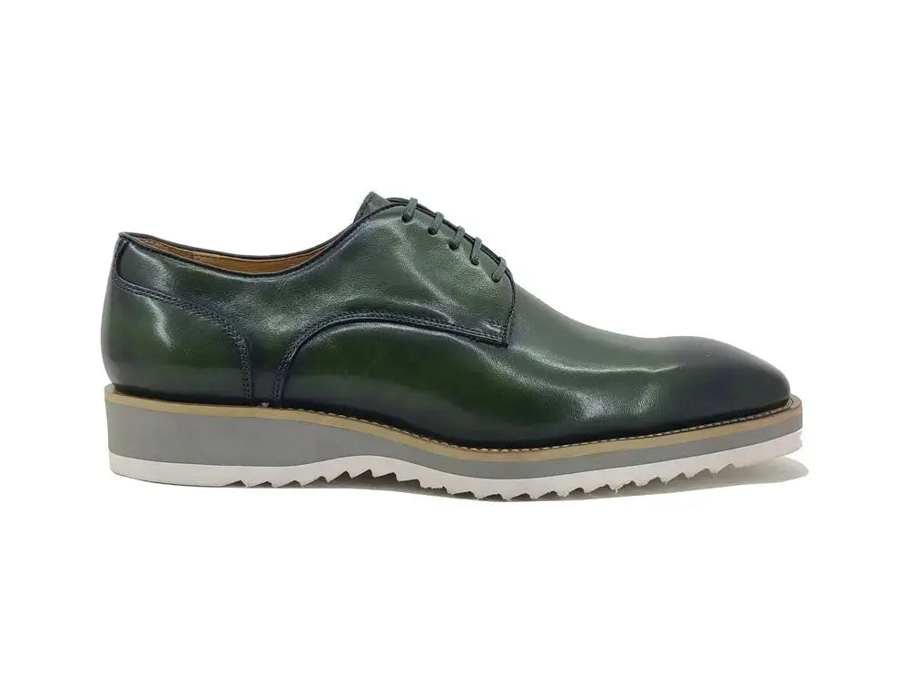 Carrucci Burnished Leather Derby Lace-Up Shoe
