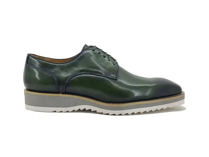 Carrucci Burnished Leather Derby Lace-Up Shoe
