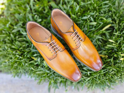 Burnished Lace-up Leather Derby - Image 5