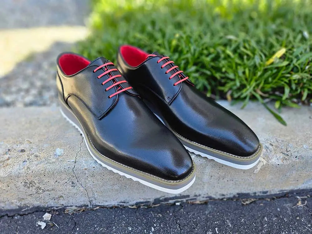 Burnished Lace-up Leather Derby - Image 16