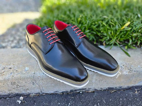Burnished Lace-up Leather Derby - Image 16