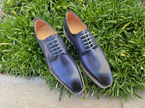 Burnished Lace-up Leather Derby - Image 21