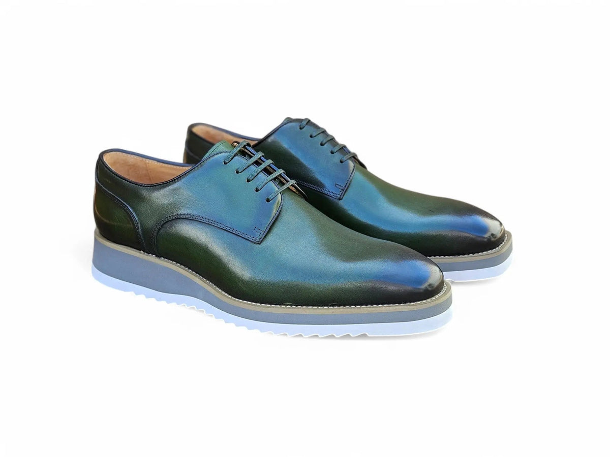 Burnished Lace-up Leather Derby - Image 10