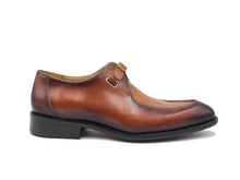 Burnished Moc Toe Single Monk Loafer by Carrucci