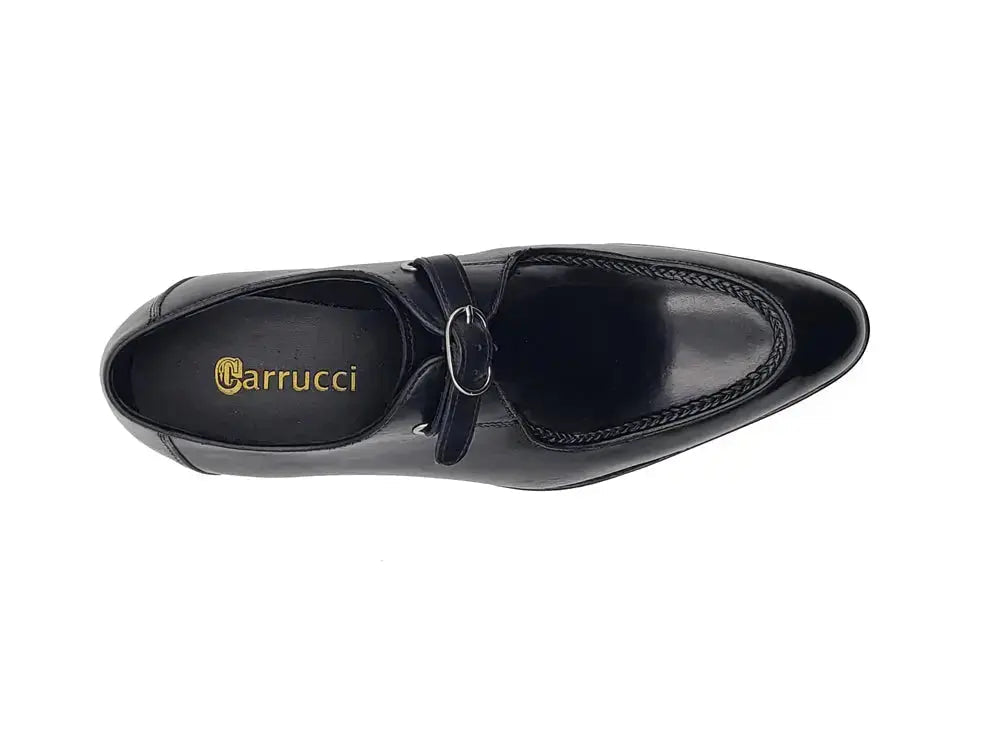 Carrucci Burnished Leather Moc Toe Single Monk Loafer