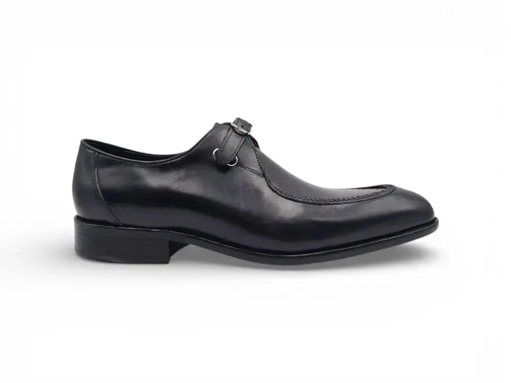 Carrucci Burnished Leather Moc Toe Single Monk Loafer