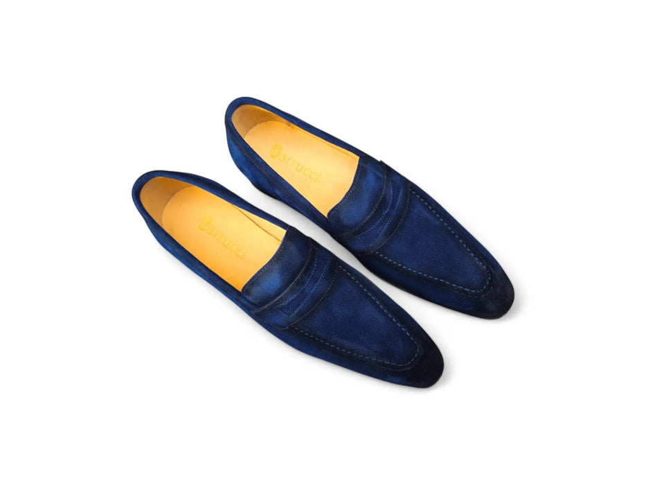 Burnished Suede Penny Loafer Carrucci