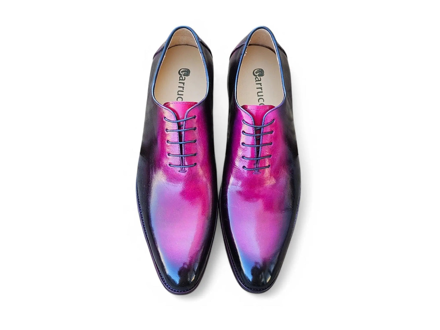 Carrucci Burnished Two-Tone Leather Wholecut Oxford