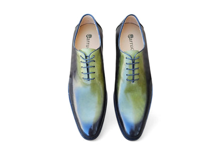 Carrucci Burnished Two-Tone Leather Wholecut Oxford