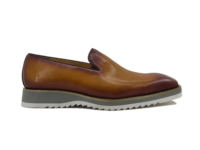 Carrucci Burnished Leather Wholecut Loafer - Lightweight Sole