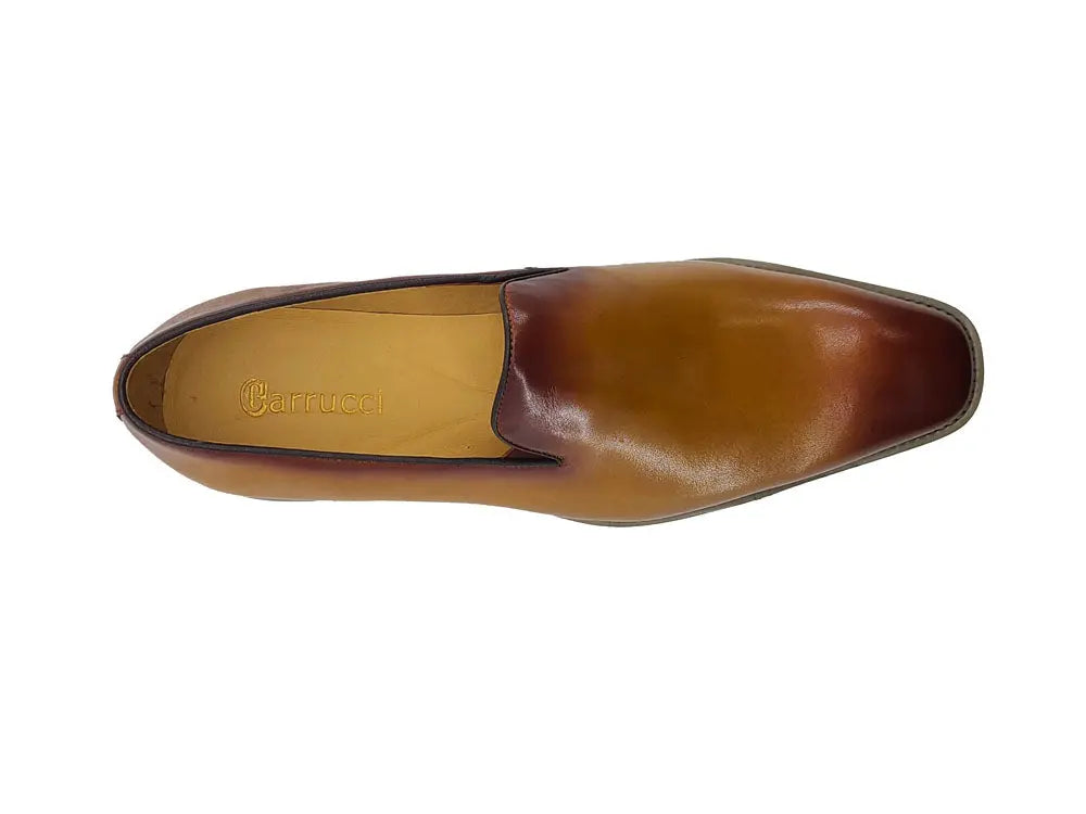 Carrucci Burnished Leather Wholecut Loafer - Lightweight Sole