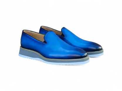 Carrucci Burnished Leather Wholecut Loafer - Lightweight Sole