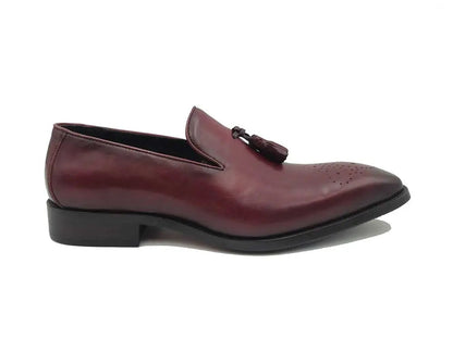 Carrucci Burnished Leather Wholecut Tassel Loafer
