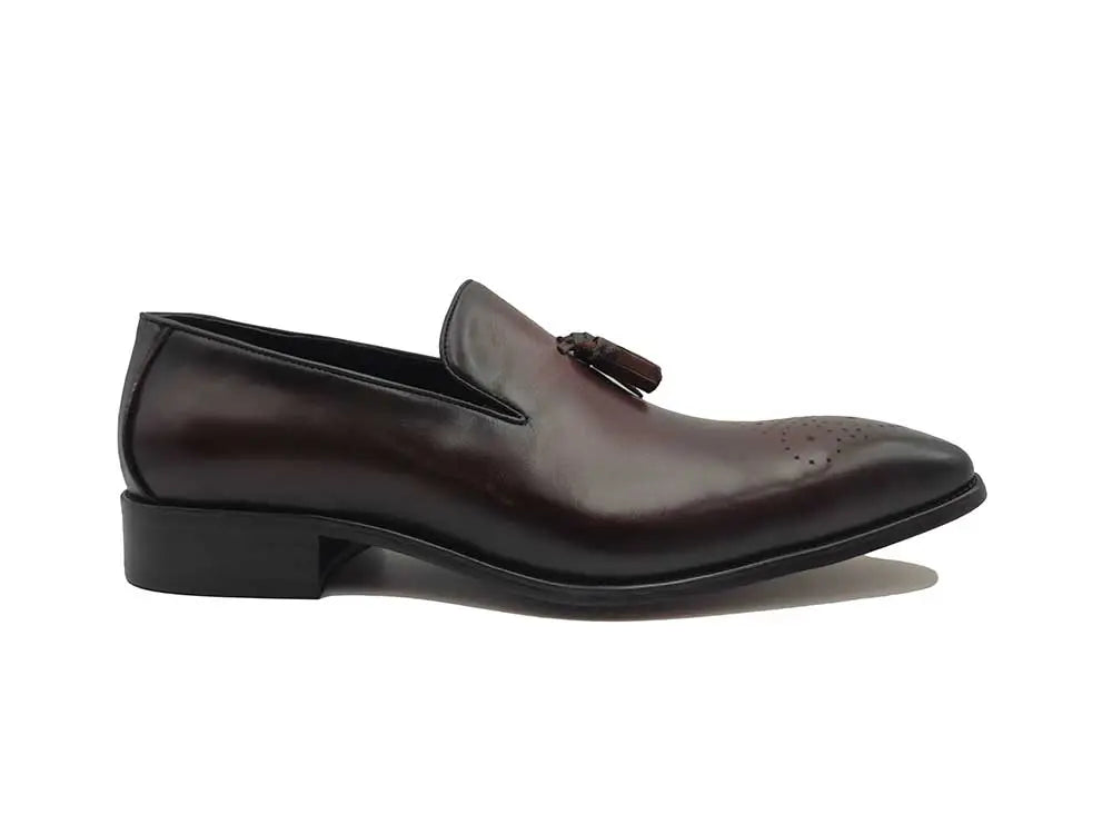 Carrucci Burnished Leather Wholecut Tassel Loafer