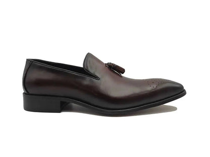 Carrucci Burnished Leather Wholecut Tassel Loafer