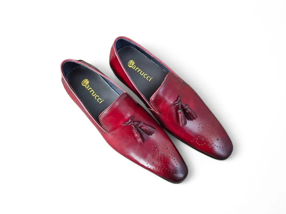 Carrucci Burnished Leather Wholecut Tassel Loafer