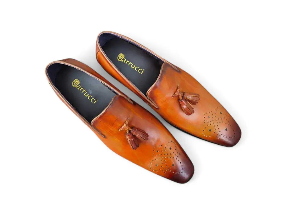 Carrucci Burnished Leather Wholecut Tassel Loafer