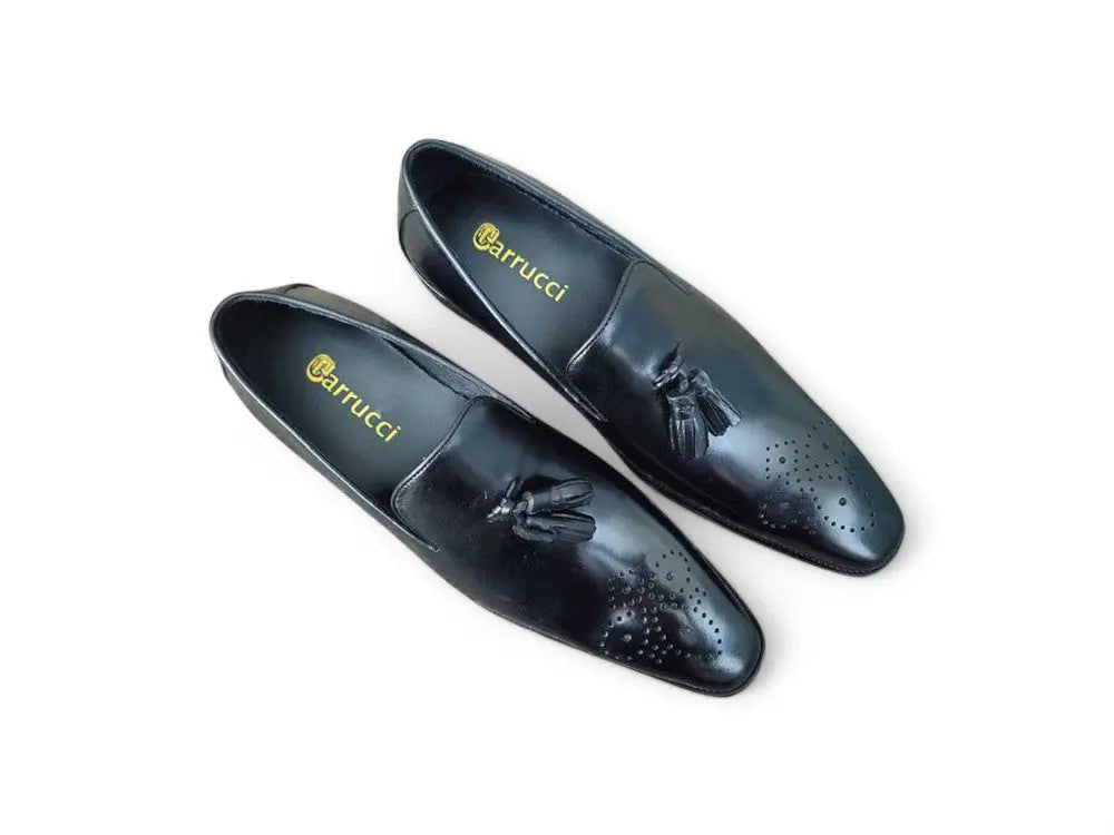 Carrucci Burnished Leather Wholecut Tassel Loafer