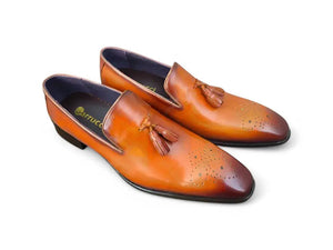 Carrucci Burnished Leather Wholecut Tassel Loafer