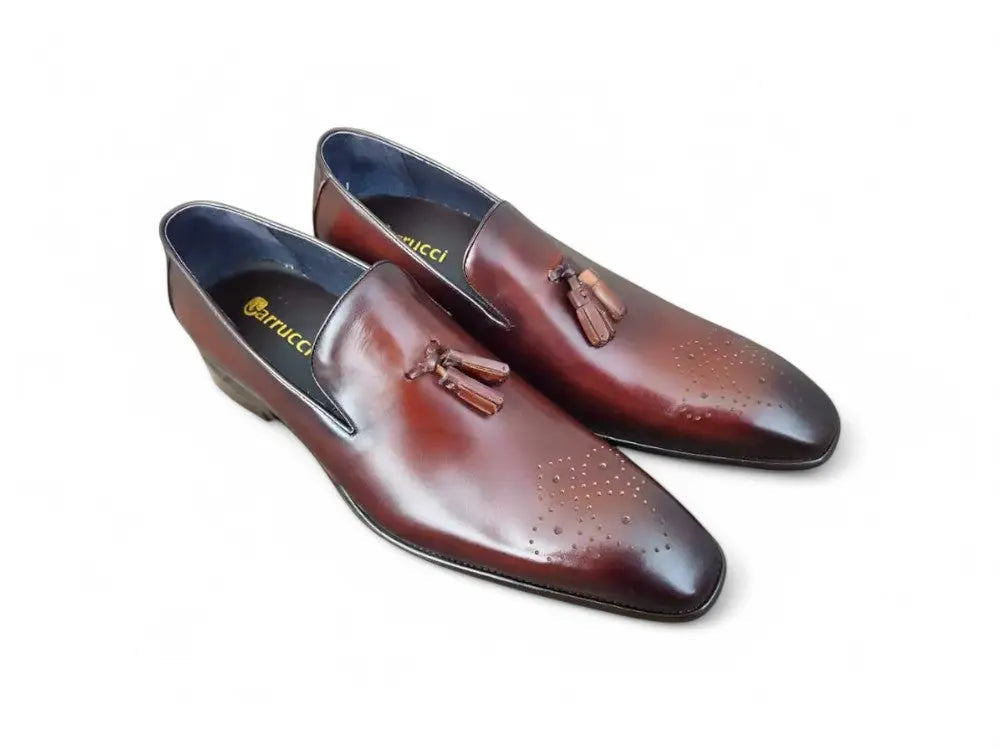 Carrucci Burnished Leather Wholecut Tassel Loafer