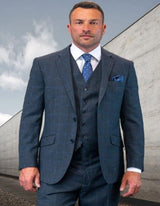 Business Suit - Patterned Suit - 1920s Old School Vintage Suits - Heather Charcoal Suit