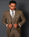 Business Suit - Patterned Suit - 1920s Old School Vintage Suits - Taupe - Tan - Coffee Suit