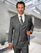 Business Suits - Patterned Suit - 1920s Old School Vintage Suit - Charcoal Grey Window Pane Suit