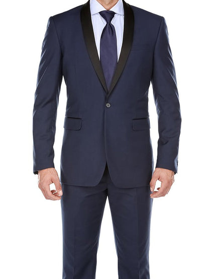 (38L) Blue 2 Piece Tuxedo Shawl Lapel Slim Fit