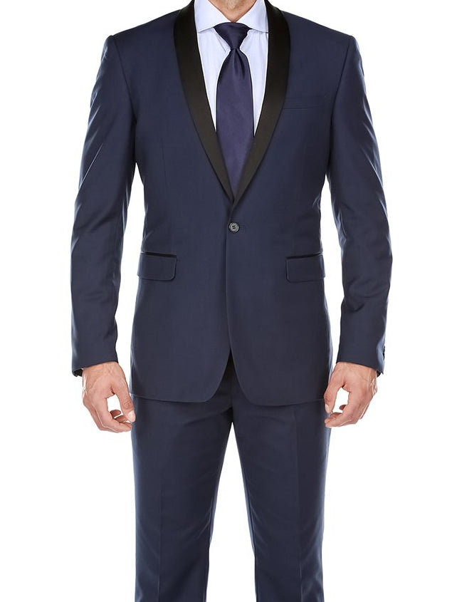 (38L) Blue 2 Piece Tuxedo Shawl Lapel Slim Fit