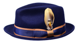 Bruno Capelo Casablanca Collection Navy Blue/Cognac Hat