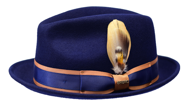 Bruno Capelo Casablanca Collection Navy Blue/Cognac Hat