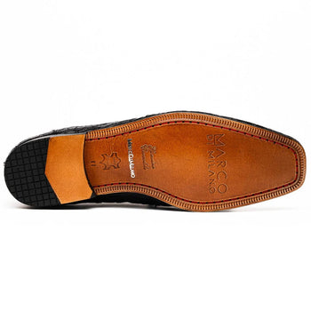 Marco Di Milano Leonardo Men's Shoes Black Genuine Caiman Crocodile Dress Derby Oxfords - Image 5