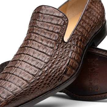 Marco Di Milano Trento Men's Shoes Genuine Caiman Crocodile Slip-on Loafers - Image 4