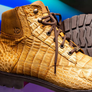 Marco Di Milano Leoni Men's Shoes Oil Orix Genuine Caiman Crocodile Rugged Boots - Image 8