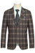 Saco vaquero - Western Sport Coat - Western Blazer-Mens Slim Fit Half Canvas Patch Pocket Summer Cotton Blazer In Brown Windowpane Plaid